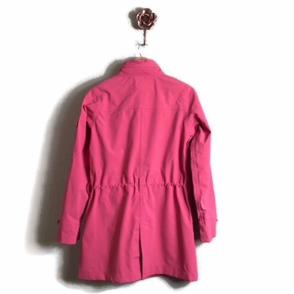 Athleta Pink Berry Full Zip Cinch Waist Trench Coat Small - Picture 4 of 8